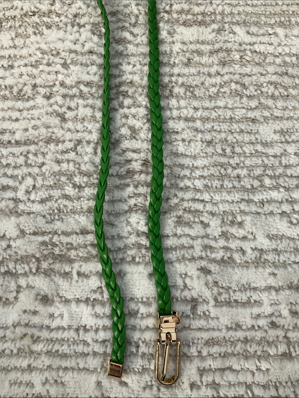 Green Braided belt with gold accent buckle